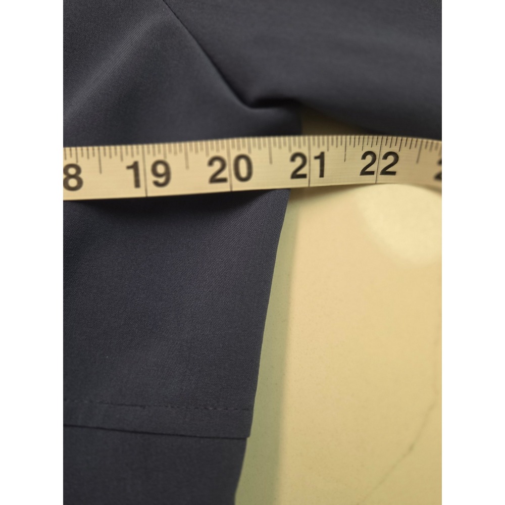 Vintage Kathy Che Zip Front blouse Navy Blue 3/4 Sleeve UPF Top - Picture 6 of 7